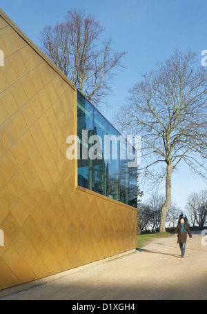 Maidstone Museum, Maidstone, United Kingdom. Architect: Hugh Broughton Architects Limited, 2012. Detailed facade perspective of Stock Photo