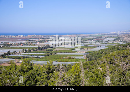 Israel, Coastal plains as seen from the Carmel mountain Mediterranean sea in the background Stock Photo