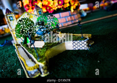 A small model of a carnival float seen during the construction process inside the workshop in Rio de Janeiro, Brazil. Stock Photo