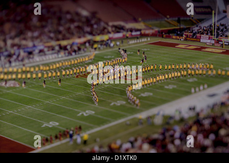 Football game at the Los Angeles Memorial Coliseum between USC Trojans and Notre Dame Stock Photo