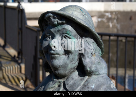 Details of sculpture 'Wife on the ocean waves ' by Graham Ibbeson, Graving Yards, Cardiff Bay, South Wales, UK. Stock Photo