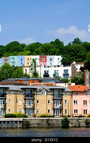 houses besides floating harbour, hotwells, bristol. Stock Photo