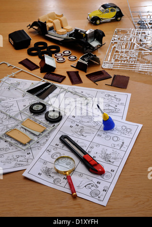 plastic model construction kit parts of part assembled classic car ...