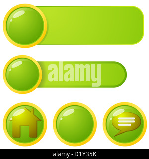 Green and Yellow web page menu elements. Stock Photo