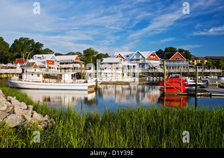 South Beach Marina in the summer on Hilton Head Island, SC. Stock Photo