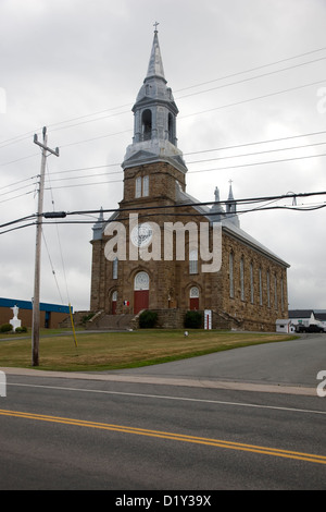 The church in Cheticamp in Nova Scotia, Canada Stock Photo