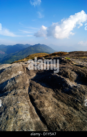 Ponmudi Hill station Tourist Destination at Kerala South India Western Ghats Mountains Sky and Cloud Scenery View Stock Photo