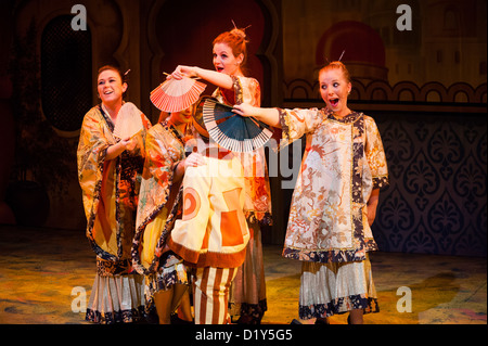 Traditional christmas entertainment: 'Aladdin' pantomime at Aberystwyth Arts Centre Stock Photo