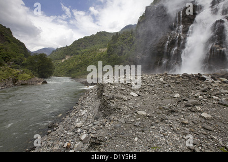 Nuranang Falls or Jang Falls, Tawang, Arunachal Pradesh, India Stock Photo