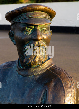 2008 bronze statue of Yankee Jack or John Short a famous sailor and shantyman at Watchet Harbour North Somerset England UK