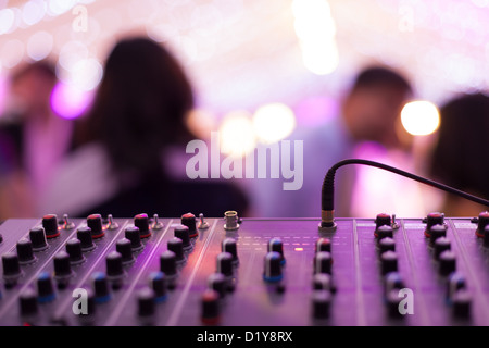 Audio Mixing desk in large venue Stock Photo