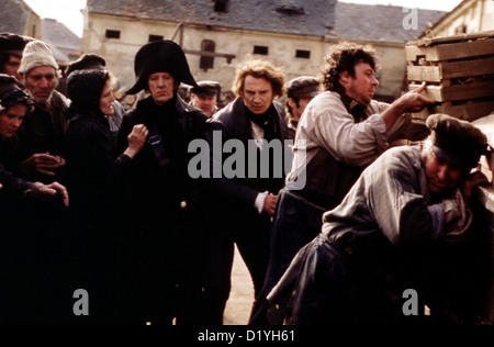 Les Miserables  --  Geoffrey Rush, Liam Neeson Polizist Javert (Geoffey Rush, ml) ist nicht nur hinter Marius her. Die Stock Photo