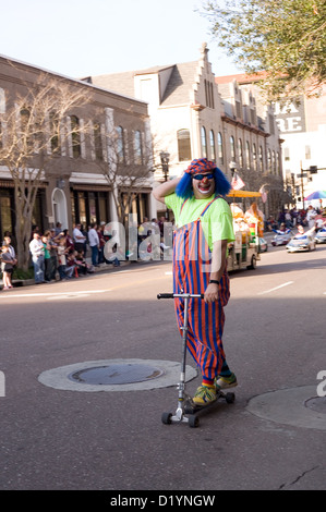 Clown in the 2013 Gator Bowl Parade in Jacksonville Florida - December 31, 2012 Stock Photo