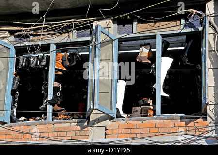 woman shoes shop, Kathmandu, Nepal Stock Photo