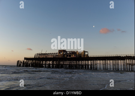 Burnt out pier Hastings, UK Stock Photo