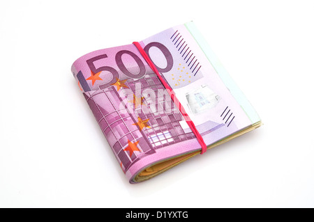 Euro paper money isolated on white background. Stock Photo