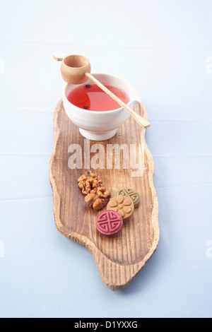 omija tea and Korean finger cakes Stock Photo