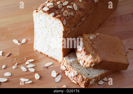 Fresh baked loaf of gluten free almond bread Stock Photo