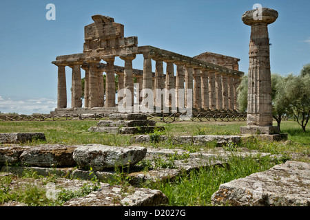 Paestum, ruins of a major Graeco-Roman city, Unesco World Heritage, Province of Salerno, Campania, Italy Stock Photo