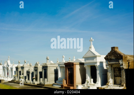 An above ground cemetery in New Orleans, Louisiana. Stock Photo