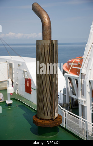 Exhaust pipe of the Prince Edward Island ferry Stock Photo