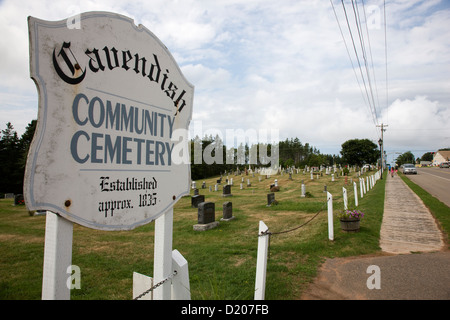 Cavendish community cemetery, resting place of Anne of Green Gables author Lucy Maud Montgomery Stock Photo