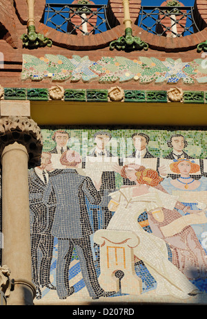 Spain, Catalonia, Barcelona. Palau de la Musica Catalana (Palace of Catalan Music - 1908) Facade detail Stock Photo