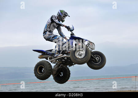Quad bike and Extreme off road racing press and media day at Weymouth Dorset, Britain. The beach will be taken over for two days in February and used as a race circuit which will include many jumps dug into the sands. 9th January, 2013 PICTURE BY : DORSET MEDIA SERVICE Stock Photo