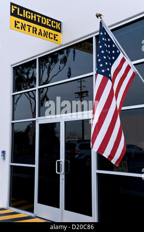 Jan. 09, 2013 - Anaheim, California, U.S. - The front entrance at Flightdeck, a flight simulation center near Disneyland which features nine fighter jet simulators and one commercial Boeing 737-700 simulator.(Credit Image: © Brian Cahn/ZUMAPRESS.com) Stock Photo
