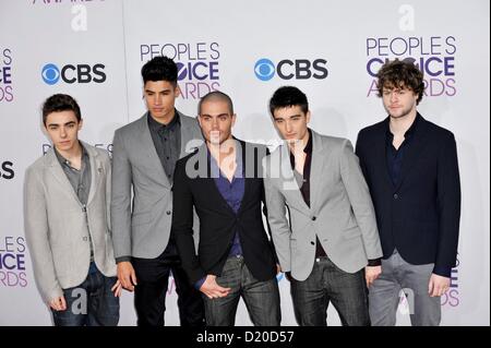 The Wanted Band at arrivals for The 39th Annual People's Choice Awards - ARRIVALS, Nokia Theatre at L.A. LIVE, Los Angeles, CA January 9, 2013. Photo By: Elizabeth Goodenough/Everett Collection/Alamy live News Stock Photo