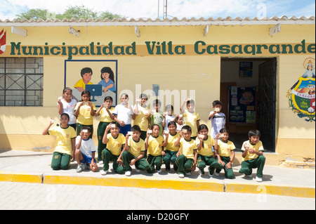 NGO Plan International's campaign for birth registration in northern Peru. - About 50% of the children in developing countries don't have a birth certificate. This is a requirement for a place in school, health care and other social benefits, a passport. Stock Photo