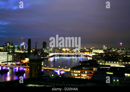 Skyline view of River Thames from the City of London, UK Stock Photo