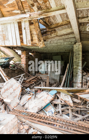 Inside shot of derelict building. Stock Photo