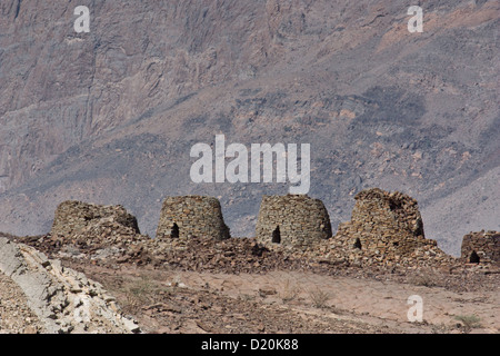 The Beehve tombs at Jabal Misht, Sultanate of Oman Stock Photo