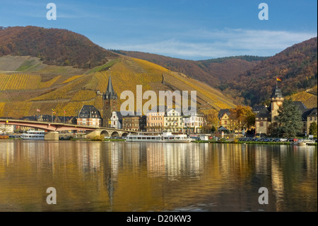 View at Bernkastel-Kues, Bahnhof strasse, Bernkastel-Kues, Rhineland Palatinate, Germany Stock Photo