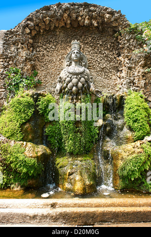 The fountain of Aphrodite of Ephesus, Villa d'Este gardens, Tivoli Stock Photo