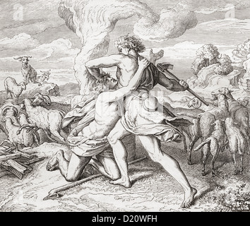 Bible, Cain killing Abel The first murder. Genesis Stock Photo - Alamy
