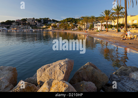 Platja des Traves, Port de Soller, Soller, Majorca, Spain Stock Photo