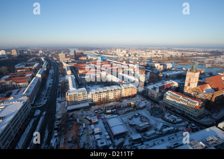 Aerial wide view of Frankfurt (Oder), Brandenburg, Germany Stock Photo