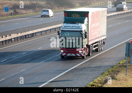 A Fagan and Whalley lorry on the M40 motorway, UK Stock Photo