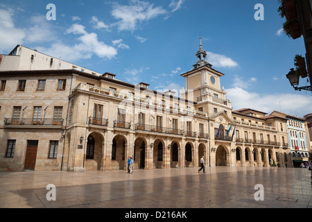 Oviedo City Hall (Casa consistorial de Oviedo) in the Plaza del Ayuntamiento - Oviedo, Asturias, Spain Stock Photo