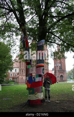 Urban Knitting in Vilnius Stock Photo