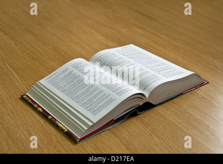 Reference book dictionary with pages open Stock Photo