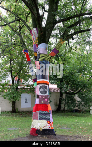 Urban Knitting in Vilnius Stock Photo