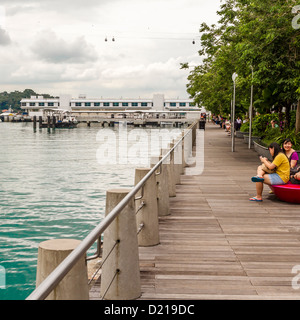 Vivo City boardwalk, Singapore Stock Photo