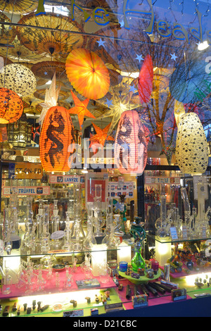 Cannabis accessories shop window in red-light district, De Walletjes, Amsterdam, Noord Holland, Netherlands Stock Photo