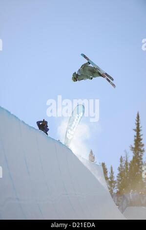 Grim Narita (JPN), JANUARY 9, 2013 - Freestyle Skiing : Gurimu Narita of Japan in action during the Freestyle FIS World Cup Men's Halfpipe Qualification in Copper Mountain, Colorado, USA. (Photo by Hiroyuki Sato/AFLO) Stock Photo