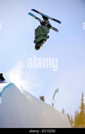 Grim Narita (JPN), JANUARY 9, 2013 - Freestyle Skiing : Gurimu Narita of Japan in action during the Freestyle FIS World Cup Men's Halfpipe Qualification in Copper Mountain, Colorado, USA. (Photo by Hiroyuki Sato/AFLO) Stock Photo