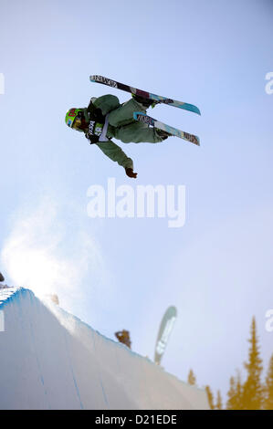 Grim Narita (JPN), JANUARY 9, 2013 - Freestyle Skiing : Gurimu Narita of Japan in action during the Freestyle FIS World Cup Men's Halfpipe Qualification in Copper Mountain, Colorado, USA. (Photo by Hiroyuki Sato/AFLO) Stock Photo