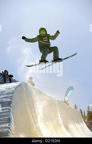 Grim Narita (JPN), JANUARY 9, 2013 - Freestyle Skiing : Gurimu Narita of Japan in action during the Freestyle FIS World Cup Men's Halfpipe Qualification in Copper Mountain, Colorado, USA. (Photo by Hiroyuki Sato/AFLO) Stock Photo